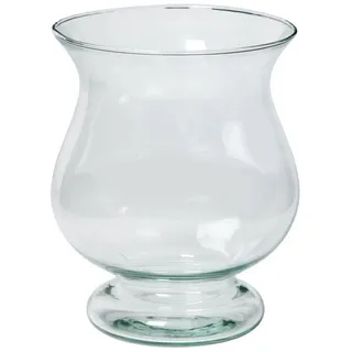 INNA-Glas Tischvase Glas Pokalvase ZANIYE mit Fuß, transparent, 20 cm, Ø 17 cm weiß