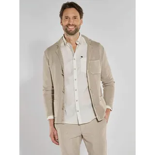 engbers Herren Strick-Sakko strukturiert Beige regular uni Reverskragen - 5XL