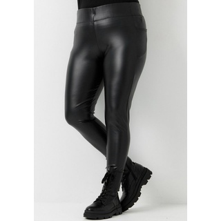 Kekoo Leggings Leder Hose wie Leggings Lederimitat mit hohem Stretchanteil 'Pelle' schwarz 52-54