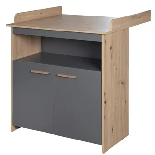 Roba Wickelkommode, Anthrazit, Sonoma Eiche, Holzwerkstoff, Holz Optik, Rechteckig, 88x98x75 cm, Babymöbel, Wickelkommoden & Zubehör, Wickelkommoden