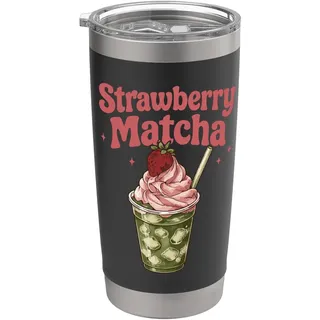 Erdbeere Matcha Iced Matcha Drink Boba Tea Lover Doppelwandiger Edelstahl-Thermobecher