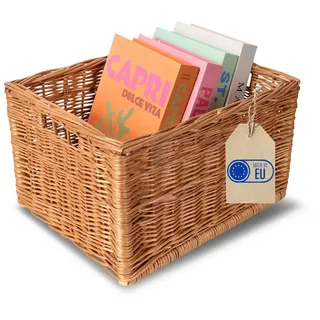 Creative Home Weidenkorb Aufbewahrungskorb handgeflochten 40 x 30 x 24 cm beige