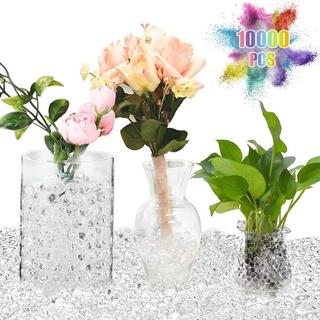 Wasserperlen Durchsichtig, 10000 Stück Water Beads Transparent Vasenfüller für Floating Candles Machen, Hochzeit Herzstück