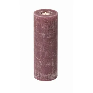 Kopschitz Kerzen Rustic-Kerze Rustic Kerzen Altrosa 25 x 8 cm, mit Teelichteinsatz rosa