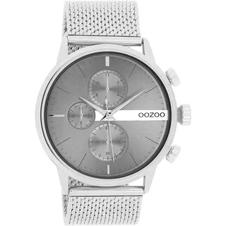 Oozoo Herren Armbanduhr Timepieces Analog Metall Mesh silber UOC11101