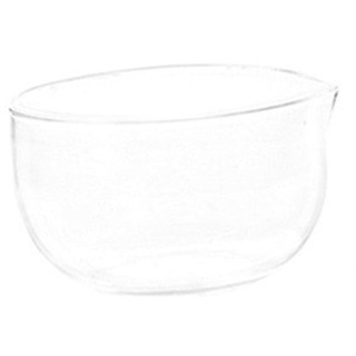 F Fityle Hohes Borosilikatglas Glas Matcha-Schüssel mit Ausguss Salatschüssel Teetasse Hitzebeständiges Matcha-Set für Küche kaltes/heißes Wasser Eistee-Party, 350ml