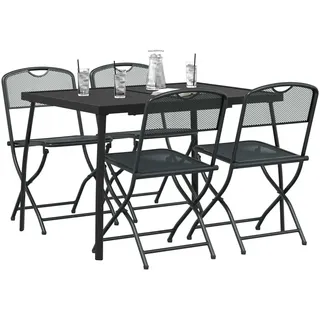 vidaXL Gartenmöbel Set 5-tlg. Grau