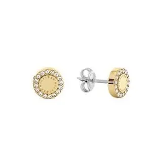 Ohrstecker für Damen mit Kristallen, Edelstahl, IP Gold