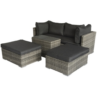 BELLAVISTA Loungeset, 4 Sitzplätze, Aluminium/Sicherheitsglas