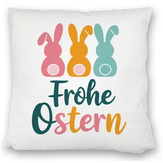 speecheese Dekokissen Frohe Ostern Hasen Kissen satiniert für Osterdeko