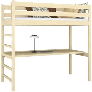 N-Wood Hochbett, Braun, Holz, Echtholz,Kiefer, 120x200 cm, FSC 100%, EN 71, Handmade in Europe, Handmade Quality, Hergestellt in Europa, Real Wood, Kinder- & Jugendzimmer, Kindermöbel, Kinderbetten, Hochbetten