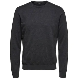 SELECTED HOMME Strickpullover Einfarbiger Basic Rundhals Long Sleeve SLHBERG (1-tlg) SLHBERG CREW NECK B NOOS grau S (48)