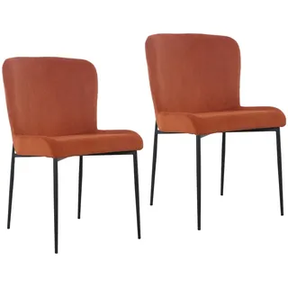 Svita Esszimmerstuhl Freddie Cord orange 2er Set