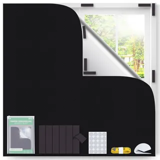 Inwee Fenster Verdunkelung Magnetisch 100% Lichtabschirmend, Verdunkelungsrollo ohne Bohren,Innen Sonnenschutz Fenster Abdunkeln,Hitzeschutz Verdunklungsstoff für Dachfenster, Reise, 100x145cm