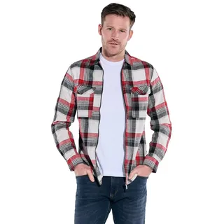 Engbers Langarmhemd Herren Overshirt kariert, Rot rot 4XL