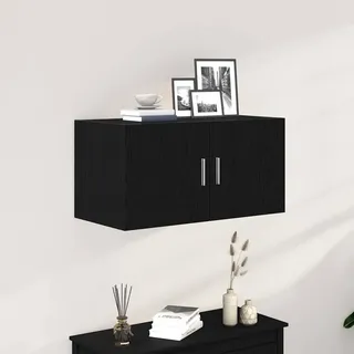 vidaXL Wandschrank Eichen-Optik Lowboard 80x39x40 cm Schwarz Holzwerkstoff