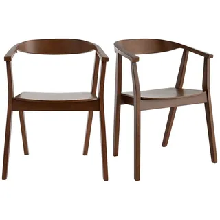 Miliboo - Skandinavische Stühle aus dunklem Holz (2er-Set) BAHIA