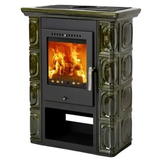 Borgholm Oliv-Grün Kachel Kaminofen 7kW
