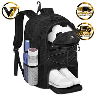 Fussball Rucksack mit Schuhfach Groß Sportrucksack Herren Sporttasche
