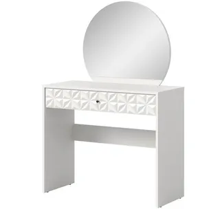 inn.furn Schminktisch Weiß Hochglanz 90 cm, Relief