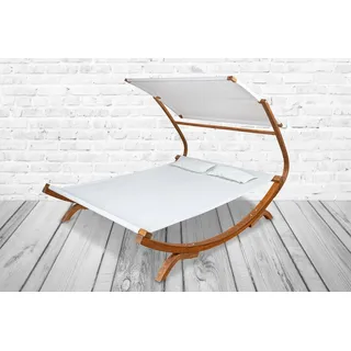 Sonnenliege Marbella II (Hängematte aus Fichte massiv, Loungebett m. Sonnendach)