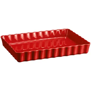 Emile Henry Rechteckige Keramik Kuchenform / Tarteform - tief - rot