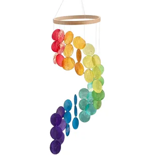 Bunte Muschel Windspiel, Windspiele Handgefertigt Windspiel Garten Hängend Draußen Muscheln Deko für Fenster Wand Terrasse Garten Veranda Outdoor Zuhause