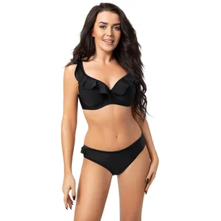 Selente My Secret D8377 attraktiver Bikini mit Bügel-Top (Made in EU), Schwarz Rüschen, Gr. 85C/Slip 42 - 85C