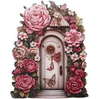 Monozoz Miniaturtür, Feentür für Wand - -Feentüren aus,Elfen-Feentür, Hofskulptur, Feengarten-Kunsttüren für Bäume im Freien, Feenhaus-Ornamente