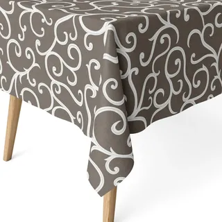 ECOMMERC3 Fleckabweisende Tischdecke für rechteckigen Tisch, Größe 240 x 140 cm, schmutzabweisend, extra weich und wasserdicht, Farbe Leinen, Leinfarben