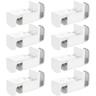 8 Stück Klemmträger Plissee Befestigungs, Klemmplissee Ersatzteile Klemmträger Plissee Halterung Ersatzteile, Metall KlemmPlissee ohne Bohren für Gespannt Plissees Doppelrollos