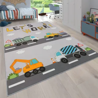 Paco Home Bino 578 Kinderteppich 120 x 160 cm Grau/Weiß