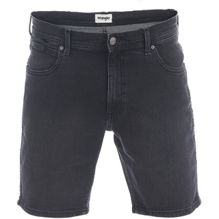 Wrangler Herren Jeans Short Texas Stretch Regular Fit Regular Fit Cash Schwarz Normaler Bund Reißverschluss W 33