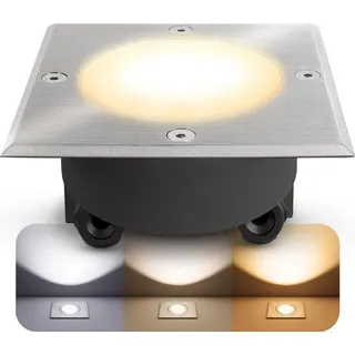 SSC-LUXon Bodeneinbaustrahler Edelstahl IP67 5W inkl. GX53 LED warmweiß silber