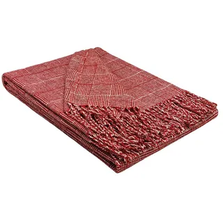 STTS International Palmera Kuscheldecke 140 x 200 cm Weiß/Rot