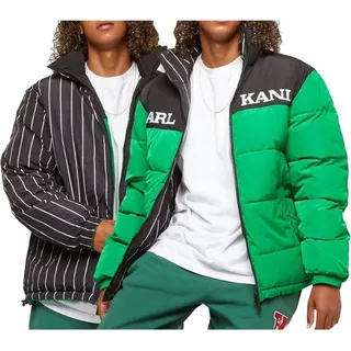 Karl Kani Herren Wendejacke Retro Block Reversible Puffer Jacket 6076822 L - Weiß/Schwarz/Grün - L