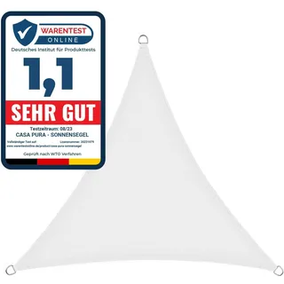casa pura Atmungsaktives Sonnensegel Weiß 3,6 x 3,6 x 5,1 m