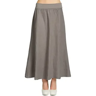 Caspar Faltenrock RO019 Damen langer Maxi Sommer Leinenrock mit figurfreundlichem Stretch Bund - Made in Italy M - DE38 UK10 IT42 ES40 US8