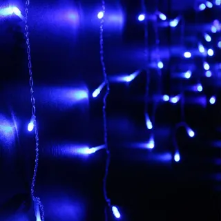 5M Eisregen Lichterkette Außen Innen, Blau Lichtervorhang Weihnachtsbeleuchtung 216 LEDs Stecker 8 Modi, Weihnachtsdeko Fenster Party Garten Zimmer - Blau