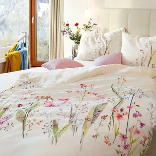 Hefel TencelTM Lyocell Bettwäsche Trend Fleur 200x200 cm + 2x 80x80 cm - weiß