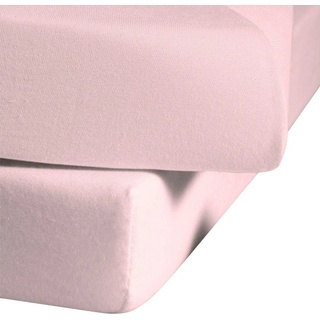 Spannbettlaken FLEURESSE "Colours in Gr. 90x200, 140x200 oder 180x200 cm" Laken Gr. B/L: 90 cm x 200 cm (1 St.), Mako-Satin, 23 cm, rosa (rosé) Spannbettlaken aus Baumwolle, für Matratzen bis 23 cm Höhe, Bettlaken, Spannbetttuch