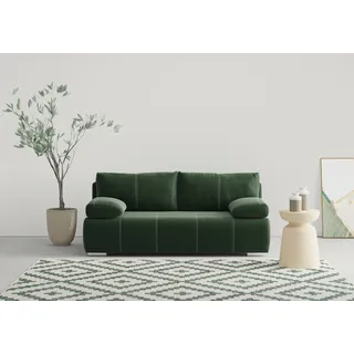 Sofa COLLECTION AB "Torsten" Sofas Gr. B/H/T: 188 cm x 84 cm x 96 cm, Samt, Mit Bettkasten-Mit Bettfunktion, grün 2-Sitzer-Sofa Schlafsofa 2-Sitzer Sofas mit Bettfunktion und Bettkasten