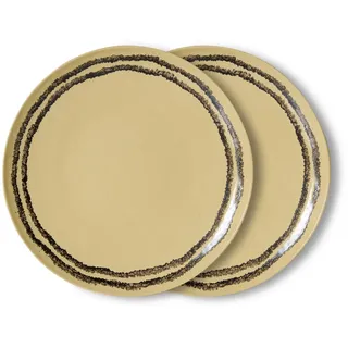 HKLiving - 70's Teller, Ø 27,5 cm, vanilla (2er-Set)