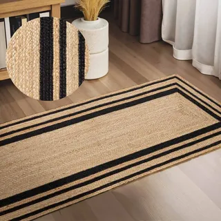 HANSE HOME Looma Juteteppich 70 x 200 cm Gold/Schwarz