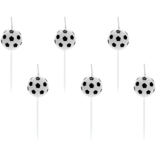 Partydeco Geburtstagskerzen Fußball 2,5 cm 6 St. Schwarz/Weiß
