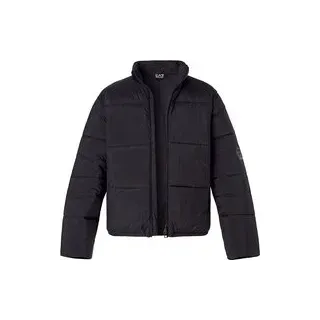 EA7 Herren Steppjacke schwarz Mikrofaser unifarben, schwarz, Herbst/Winter 2024/2025