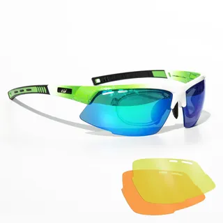 Daisan Fahrradbrille mit Clip für die Sehstärke Radbrille Sportsonnenbrille (grün)