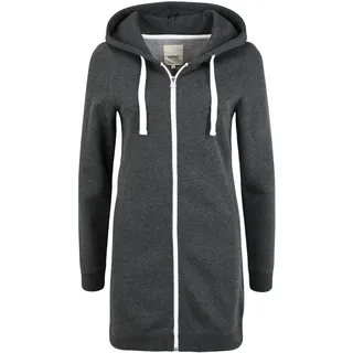 OXMO Olinda Long Damen Sweatjacke Kapuzenjacke Hoodie mit Kapuze, Größe:S, Farbe:DAR Grey M (798288) - S