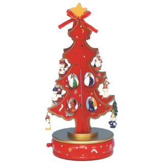 Musicboxworld Spieluhr Weihnachtsbaum zum zusammenbauen Rot