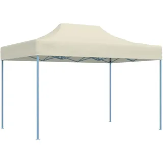 vidaXL Profi Partyzelt Faltbar Wasserbeständig Gartenpavillon Pavillon Festzelt Gartenzelt Bierzelt Faltpavillon Garten 3x4m Stahl Creme